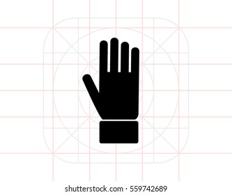 Hand palm simple icon