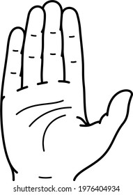 Hand Palm Sketch Vector Outline Icon Stock Vector (Royalty Free ...