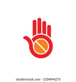 hand palm stop drugs narcotics symbol vector