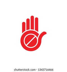 hand palm stop drugs narcotics symbol vector