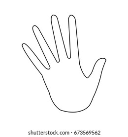 hand palm stop finger five symbol