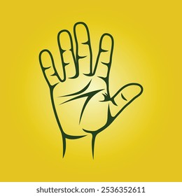 Hand palm trendy artwork attractive abstract vector illustration colorful applicable design.eps
