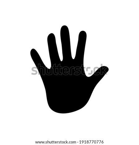 Hand palm vector black icon. Open hand flat vector illustration. Palm Isolated on a white background.