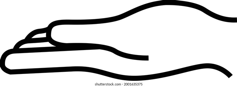 signo de contorno de vector de palma de mano