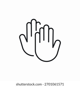 Vector de signo de icono de palmas de mano