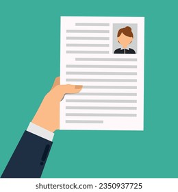 Hand with Paper Document illustration