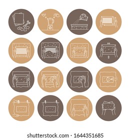 Hand paper making icon set