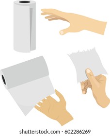 hand with paper. set