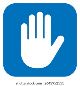 Hand Paper in White on Blue Background, vector illustration isolated, eps