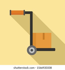 Hand parcel cart icon. Flat illustration of hand parcel cart vector icon for web design