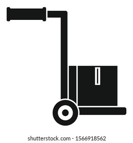 Hand parcel cart icon. Simple illustration of hand parcel cart vector icon for web design isolated on white background