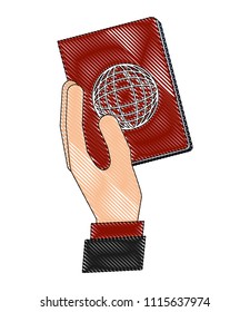 hand with passport document