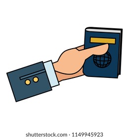 hand with passport document