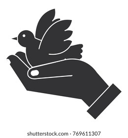 hand with peace dove