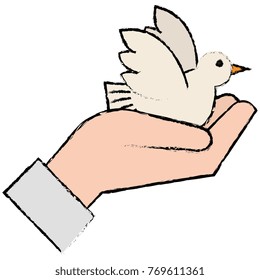 hand with peace dove