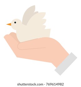 hand with peace dove
