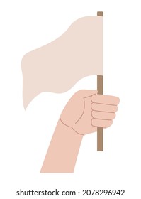 Hand mit schwenkbarer Friedensflagge