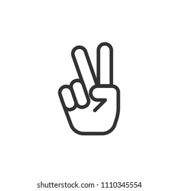 Hand peace gestures icon
