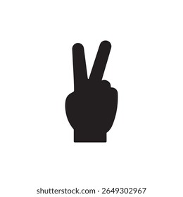 Hand-Friedens-Symbol einzeln. einfaches Vektorsymbol auf weißem Hintergrund