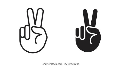 Hand peace icon for mobile app, editable designs
