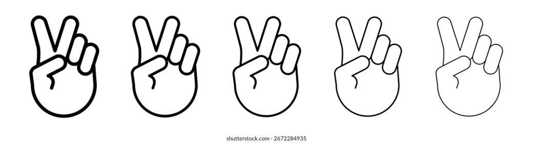 Icono de la paz de la mano para el concepto móvil y el Diseño web.