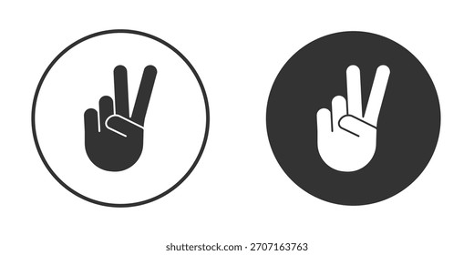 Hand Peace Icon für Webdesign, Logo für Web und Apps.