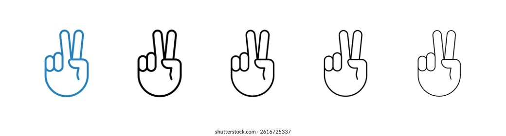 Hand peace icons collection vectors for web ui