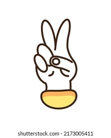 hand peace and love icon isolated