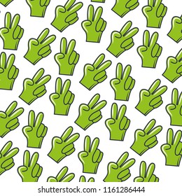 hand peace and love pattern