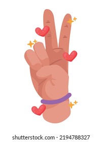 hand peace and love symbol icon