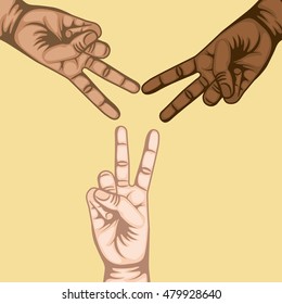 hand peace and love symbol vector illustration design