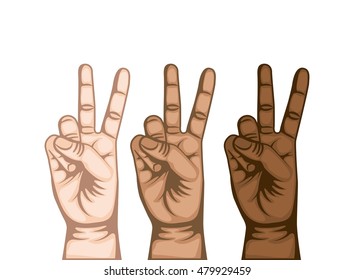 hand peace and love symbol vector illustration design