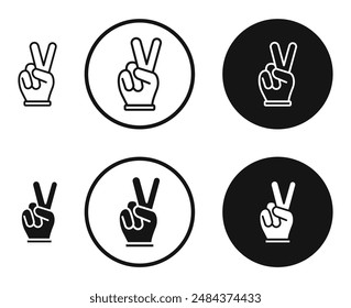 Handfrieden skizziert Icon Vektorgrafik Kollektion.