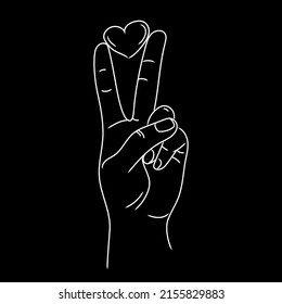 60 Heart Between Two Fingers Stock Vectors, Images & Vector Art ...