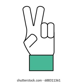 Hand peace symbol