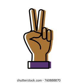 Hand peace symbol