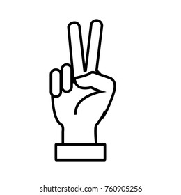 Hand peace symbol
