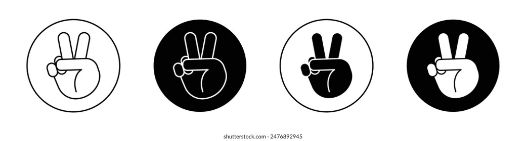 Símbolo de Vector de paz de mano en estilo plano.
