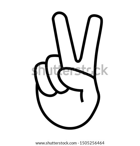 Hand Peace Vector Icon, Hand Symbol Icon