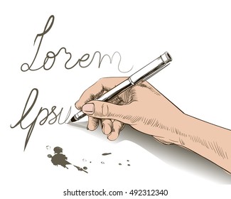hand with pen
