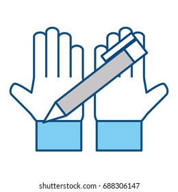 Hand with pen