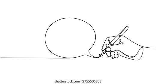Hand and pen drawing