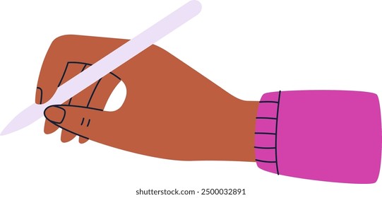 Hand With Pen For Drawing Tablet Vector Illustration