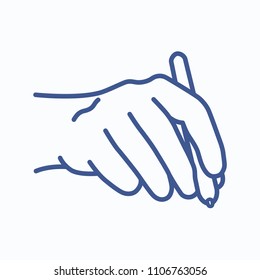 Hand with pen icon