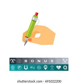 Hand with Pen Icon