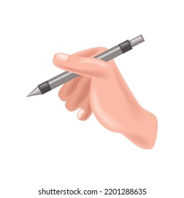 hand with pen icon isolated