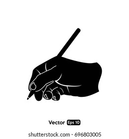 Hand and pen illustration