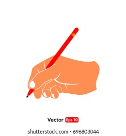 Hand and pen illustration