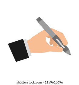hand with pen ink write icon
