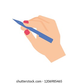 hand with pen ink write icon